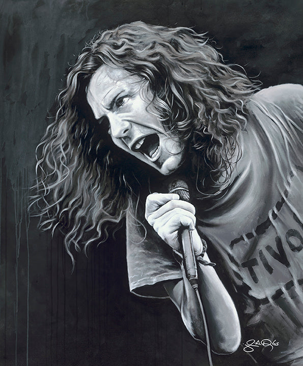 'Alive' Original Acrylic on Canvas Painting by John Douglas of Eddie Vedder