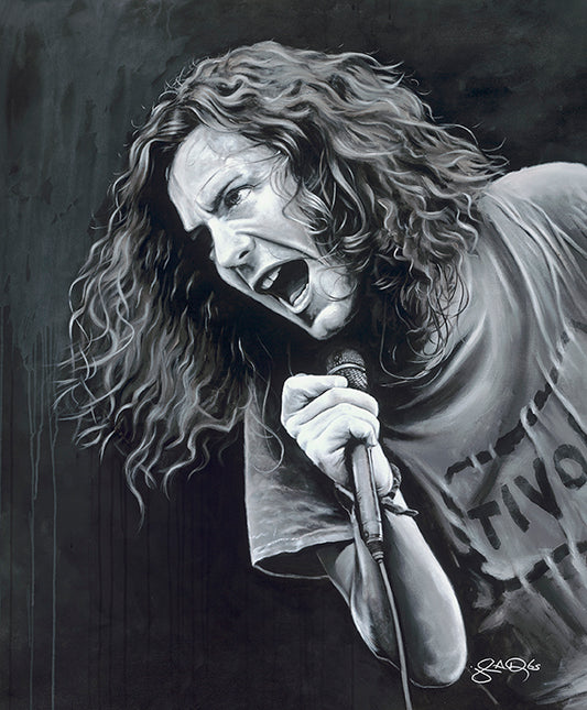 'Alive' Original Acrylic on Canvas Painting by John Douglas of Eddie Vedder