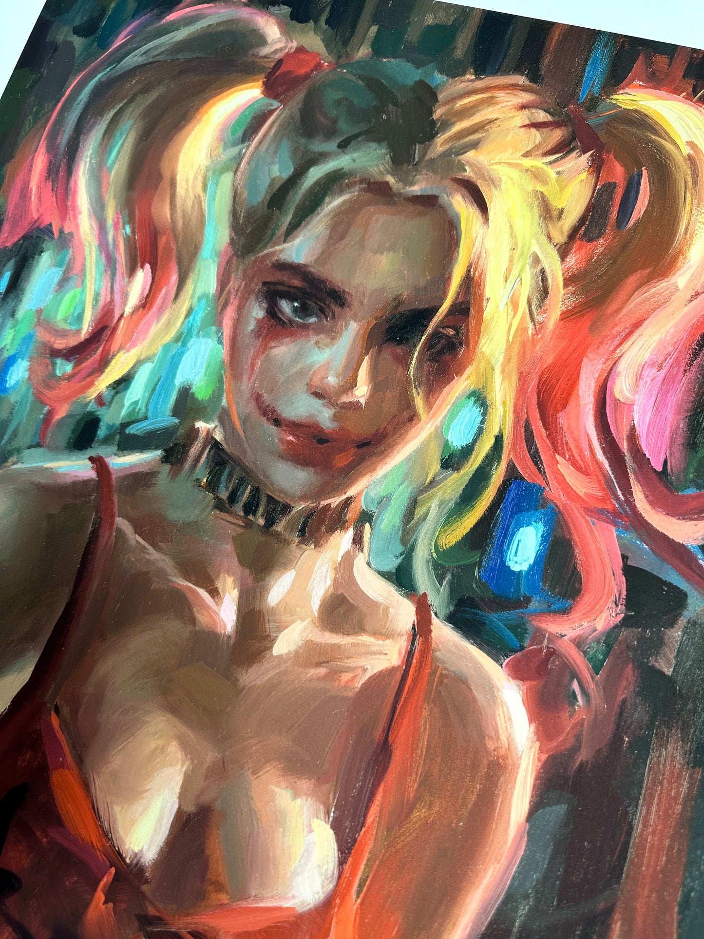 'Harley Quinn' Limited Edition Fine Art Giclée Print on Paper by Artist Kai Lun Qu