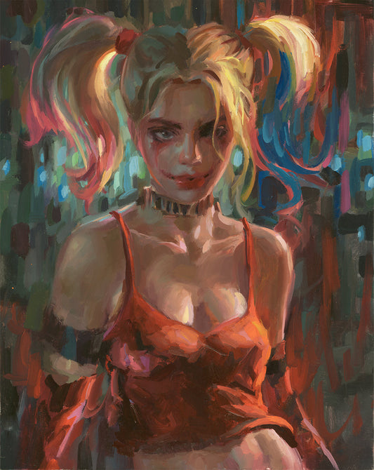 'Harley Quinn' Limited Edition Fine Art Giclée Print on Paper by Artist Kai Lun Qu