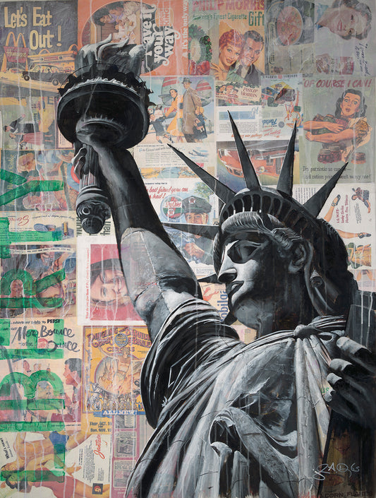 'Statue of Liberty' Original Acrylic on Canvas Painting by John Douglas