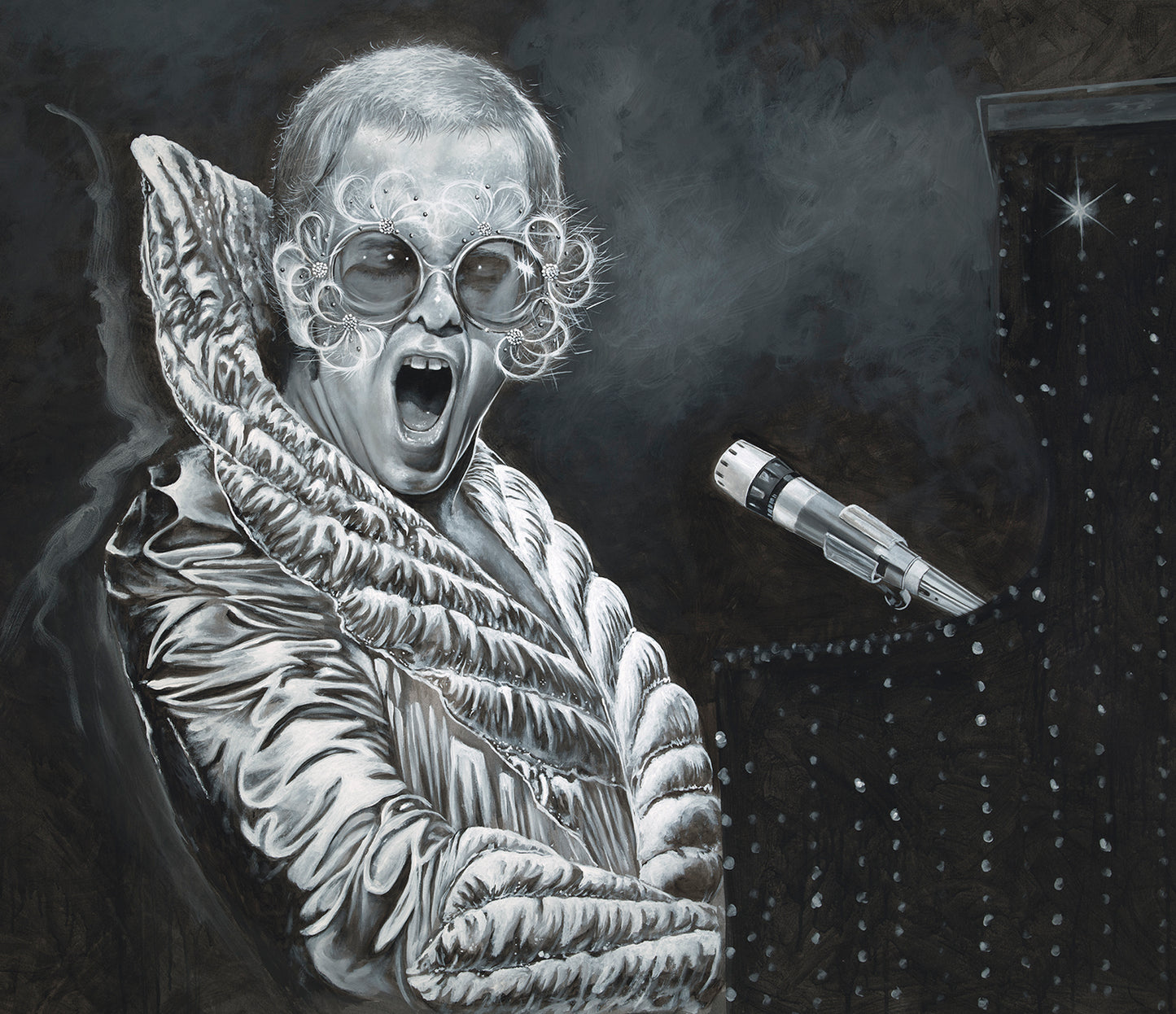 'Rocket Man' Mixed Media Original by John Douglas of Elton John