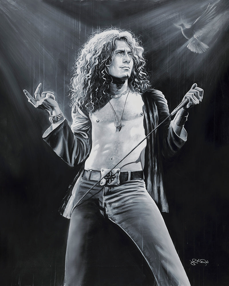 'The Golden God' Mixed Media Original by John Douglas of Robert Plant