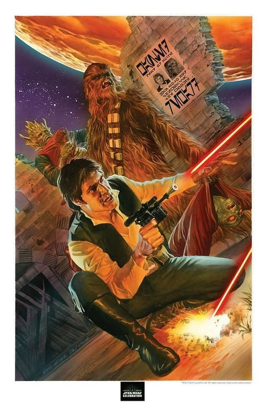 'Han and Chewie- Wanted' Star Wars Celebration Fine Art Print by Artist Alex Ross